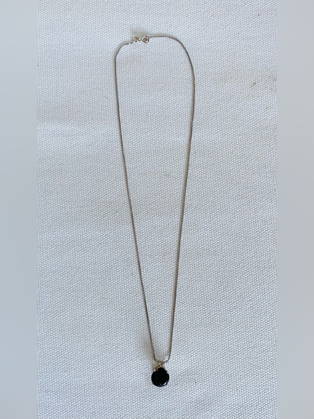 Natural Smoky Quartz Round Faceted Pendant 925 Italian Sterling Box Chain 17” - Picture 2 of 8